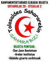 Saharako errefuxiatuen kanpamentuerako elikagai bilketa