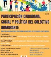 Hitzaldia: Kolektibo inmigrantearen herritarren, gizartearen eta politikaren parte-hartzea