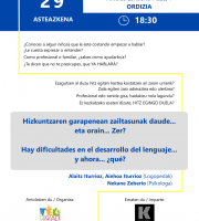 Hitzaldia: Hizkuntzaren Garapenean Zailtasunak Daude