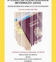 Amher Sos Racismo - Hitzaldia: Atzerritartasun Legea