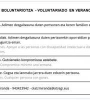 Atzegik Udara Honetarako Boluntarioak Behar Ditu