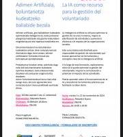 Ikastaroa: Adimen Artifiziala, boluntariotza kudeatzeko baliabide bezala