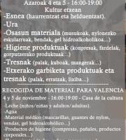 Valentziarrei laguntzeko material bilketa