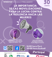 Webinar: Emakumeen aurkako indarkeriaren kontrako borrokan mobilizazioen garrantzia (Peru - Euskadi)