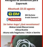 Zaporeak Elkartearentzako janari bilketa