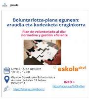 Formazioa: Boluntariotza-plana egunean: Araudia eta kudeaketa eraginkorra