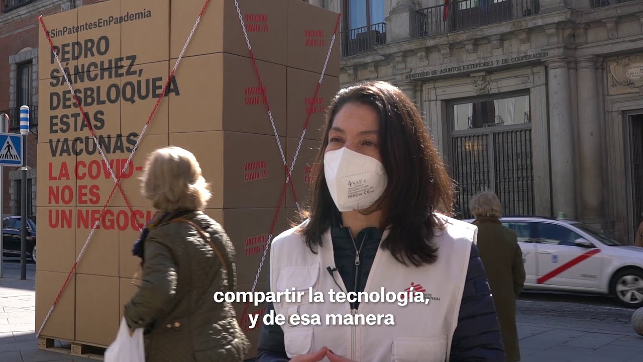 Acción en Madrid: decimos NO a las patentes de la COVID-19